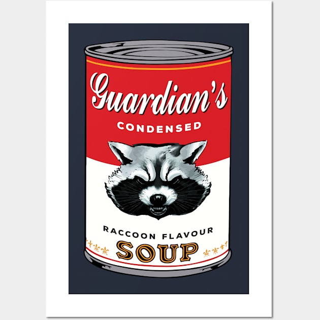 Guardians Of The Galaxy Rocket Raccoon Soup Warhol Wall Art by Rebus28